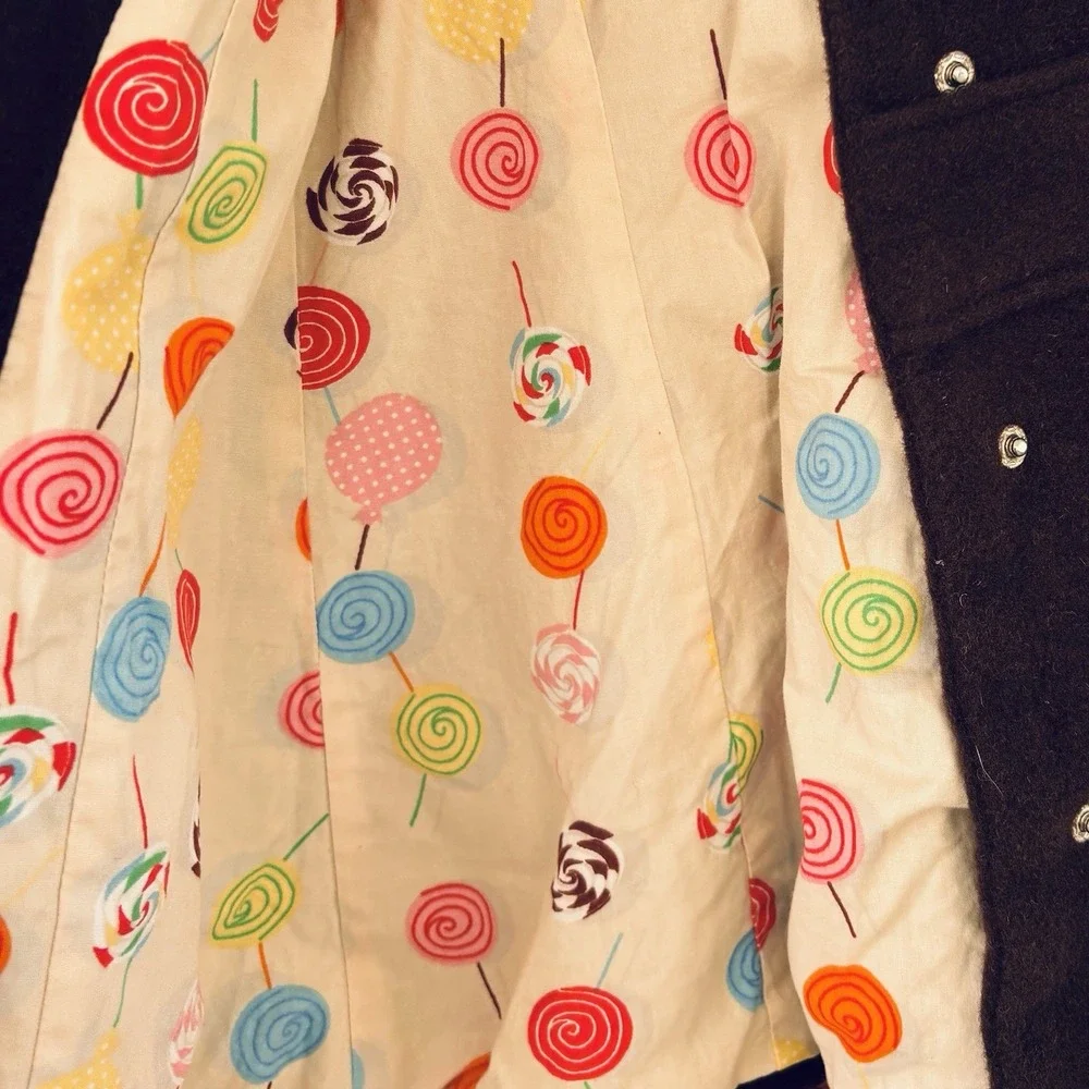 COCO BON BONS‎ Baby Girl 100% Wool Coat Size 18-24 months Cotton Lined Preppy